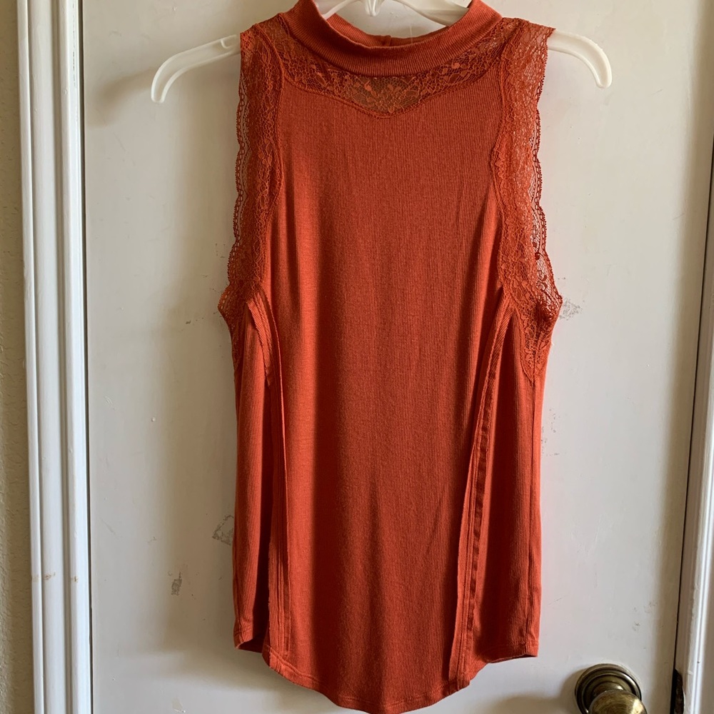 NWOT Free People sleeveless/laces blouse, size L